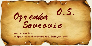 Ozrenka Sovrović vizit kartica